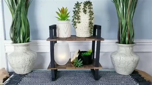 A shelf created with Dollar Tree Tower Blocks? Yes Please! Display your favorite decor items! | She So CraftDee