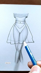 This looks so easy ❤️✍️ #drawing #pencil #skirt #sketch #clothes #fashion #girls | Sanjay m Arts