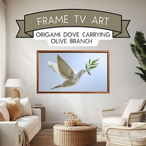 Origami Taube mit Olivenzweig Rahmen TV Kunst Digitaler Download | Frieden Liebe Kunst | Bibel Kunst | Taube mit Olivenzweig Instant Download Bilderrahmen TV - Etsy.de