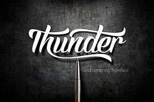 Thunder Script, a Script Font by Olexstudio