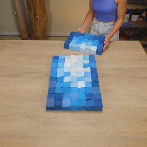 Creating a colorful door and wall with wood | Wood Mood