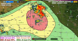 There is a moderate risk of excessive rainfall today from eastern Montana into the Dakotas! Heavy rain has already been falling today in this area and the latest HRRR indicates that more rainfall is on the way. #MTwx #SDwx #NDwx | RadarOmega