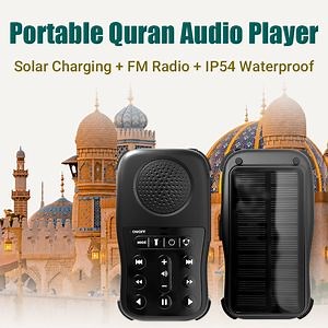 [Hot Item] Portable 4bg 8GB Solar Charging Loud Voice FM Radio TF Card Flashlight Middle East Arabic Islamic Muslim Holy Quran Audio Player