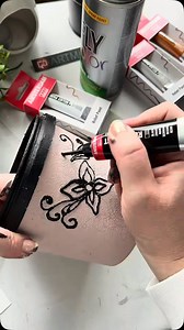 100 reactions · 12 shares | How to create a decorative flower pot from an empty bucket using relief paste in a tube ️ #artmie #amsterdam | ARTMIE | Facebook