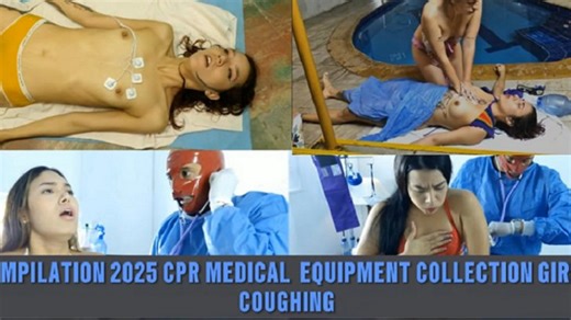 HD COMPILATION 2025 CPR medical equipment moments collection scenes girls coughing | Clips4sale