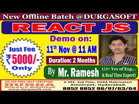 REACT JS Offline Training @ DURGASOFT