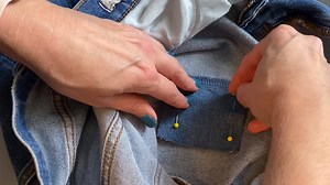 2.4K views · 38 reactions | Trishawna @thegoldrushblog from the Sewing Training Academy @sewingtrainingacademy shows how to patch a hole in your jeans without using a darning method. This method is a little more stylistic, and you can use different kinds of fabric inside the jeans to patch the hole depending on what look you're going for. #sewingtips #sewingtutorial #sewstainability #sewstainable #mendingandrepair #upcyciing #diy #siy | Singer North America | Facebook