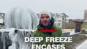 WEATHER SURPRISE! Deep freeze encases fountain in ice