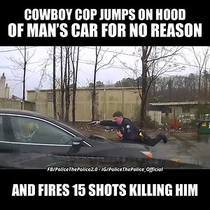 Instead of simply taking one step to the side, this overzealous, trigger happy cop jumps on the hood like a cowboy and fires 12 rounds into the car instantly killing the driver. Why are cops judge, jury and executioner? Full Story: https://bit.ly/2tWelCZ Join Us & Help: Police The Police 2.0 | Cop Block