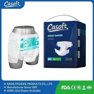 [Hot Item] Free Samples Factory OEM Casoft Soft Breathable Wholesale Print Tabbed Disposable Incontinence Briefs Adult Diaper for Elders Price M L XL XXL EU China Russia