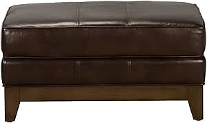 Arcata Leather Ottoman, Omni Brown Top-Grain Leather