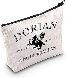 TSOTMO Throne of Glass Gift SJM Sarah J Mass Gift Throne of Glass Novel Makeup Bag For Book Lovers Bookish Gift (DORIAN)