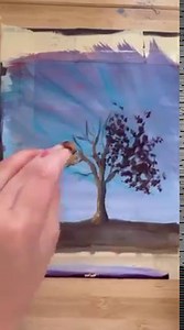 9.3K views · 258 reactions | Easy and simple way yo paint a maple tree with acrylic paint using a natural sponge. #easyart #easypainting #howtoart #acrylics #treepainting #artwork | Suzanqwqart | Facebook