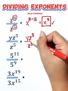 Dividing Exponents with the same base‼️ #Math #mathteachergon #mathdrill #mathmadeeasy #QuizTime #divisiontricks #radicals #basicmath #algebraicexpressions #division | Math Tutorials