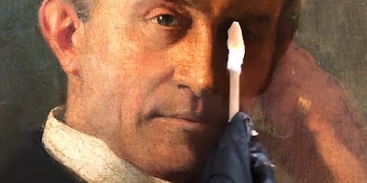 How a professional art conservator restores a 125-year-old oil painting