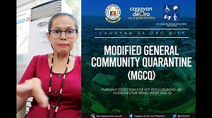 LOOK: CSWD-PWD Section Focal Person Cheryl Gacita interprets guidelines on the implementation of Modified General Community Quarantine (MGCQ) pursuant to Section 5 of IATF Resolution No. 40 for the benefit of our deaf Kagay-anons. Text by Nica Borja Lay-out by Aicy Soriano | Oscar S. Moreno