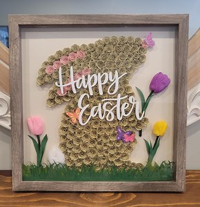 Easter Bunny Shadow Box, Paper Flower Shadow Box With Lights, Easter Decor, Spring Decor, Shadow Box Art, Gift Decor, Unique Gift - Etsy