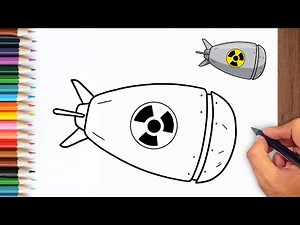 How to draw Bomb Nuclear Missile