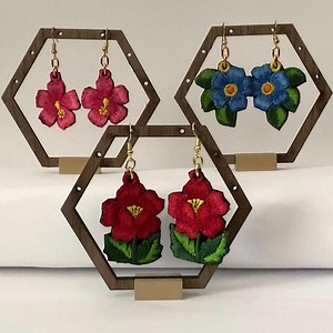 Handmade Mexican Embroidered Earrings - Etsy