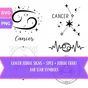Zodiac Sign Cancer - PNG Bundle, SVG Bundle, Star Signs, Cancer Svg, Cancer Png, Symbols, Digital, Printable - Etsy Canada