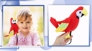 Plush Pirate Parrot Shoulder Sling Prop - Attachable Stuffed Parrot for Pirate Costume, Birthday, Cosplay & Theme Party Favors (Kids & Adults)