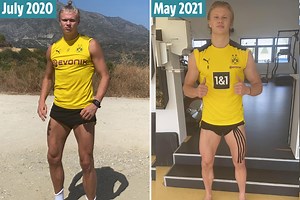 Haaland reveals body transformation after putting on more than a STONE in muscle