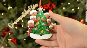 Personalized Family Christmas Ornaments - Custom Ornaments Family of 6 Christmas Ornament 2025 Customized African American Tree of 6 for Tree