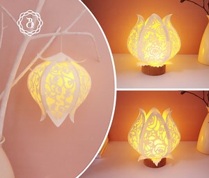 Flower Pattern Paper Lantern SVG: DIY Bell Luminary (digital Download) - Etsy