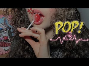 NO TALKING ASMR LolliPOP Eating Mouth Sounds + Gum Chewing + Hair Braiding + Wet Mouth Sounds 🍭