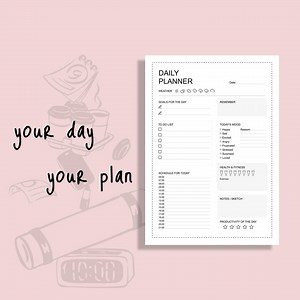 Daily Planner Printable | Daily Schedule | Minimalist To-do List PDF - Etsy