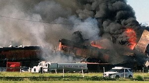 Three missing after train collision