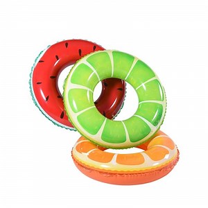 [Hot Item] Fruit Kids Pool Floats Watermelon Kiwi Lemon Inflatable Swimming Rings in Stock