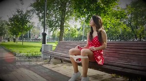Flashing at public and upskirt walking girl without panties