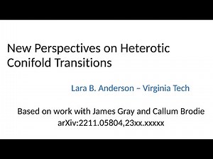 Lara Anderson: New Perspectives on Heterotic Conifold Transitions