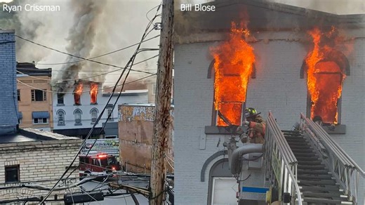 Multiple crews battle four-alarm fire in downtown Kittanning