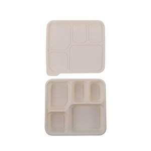 [Hot Item] Disposable Sugarcane Food Containers Biodegradable Bagasse Clamshell Lunch Box