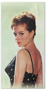 Luciana Paluzzi, Vintage Actress Beach Towel by Esoterica Art Agency