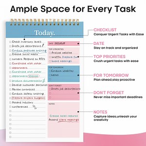 [Hot Item] Weekly and Monthly Planner Spiral Bound, Planner 2024, Helps to Keep Track of Tasks Notepad for Work & School