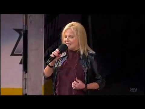 Karen Newman - Canadian And American Anthems - Edmonton At Detroit (2018-11-03)