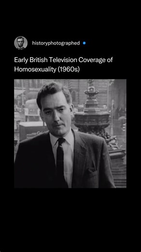 The groundbreaking 1964 British TV documentary Homosexuals was the first program of its kind to educate heterosexual audiences about the lives of gay men, whose identities were obscured to protect them from prosecution. The show delicately humanized the subjects' plights while subtly questioning why homosexuality remained a criminal offense under the law at the time. Credit: @britishfilminstitute | History In Pictures