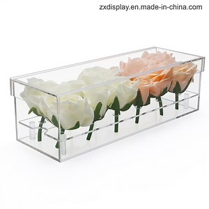 [Hot Item] Clear Plastic Rose Display Case for 12 Roses Acrylic Flower Gift Box with Lid
