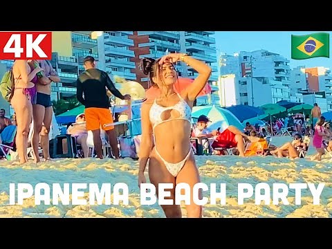 🇧🇷 HOT AND CROWDED IPANEMA BEACH PARTY WALK, RIO DE JANEIRO, BRAZIL - 4K 2022 🇧🇷