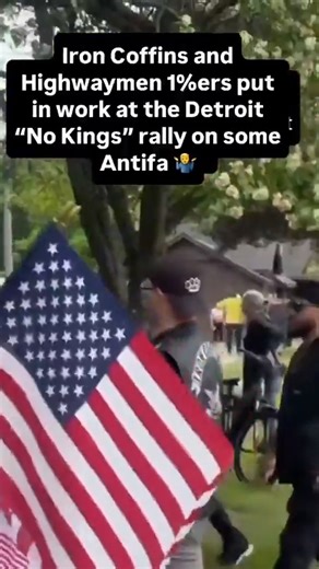 AnitFaFa takes on Detroit 1% MC Clubs "Iron Coffins" & "Highwaymen" and the results (as you can imagine) 🤣😎😎🤣 Proves how stupid they are 😂😂😂 | Bikers for America