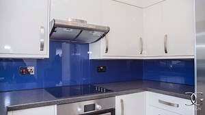 Pearl Night Metalic Blue Plain Colour Glass Splashback We have a...