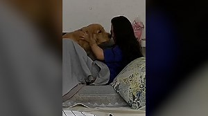 Watch this adoring Golden Retriever comfort their owner in her time of need. | Humankind