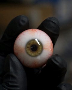 Last look of a 34mm Premium Olive Drab before getting shipped out 👁 #eyes #eyeballs #fourthsealstudios #acryliceyes #resineyes #horror #80shorror #practicaleffects #specialeffects #fx #sfxatlas #resinart #smoothon #createxcolors #painting #oddities #greeneyes #hazeleyes | Fourth Seal Studios