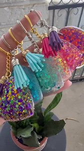 Teal Glitter Resin Heart Keychain - Etsy