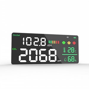 [Hot Item] High-Precision 4 in 1 Decibel Meter Spl Meter CO2 Meter Air Quality Monitor with Alarm Icons Indicator for Classroom, Studio, Home, Factory