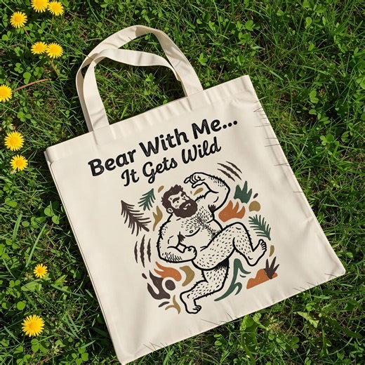 Gay Bear Tote Bag Funny Bear Design Muscle Bear Gift Bear Pride Bag Woof Bear Aesthetic Gay Daddy Present Bear Bait Accessory Queer Pride - Etsy