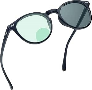 YEIN Bifocal Reading Glasses, Photochromic Gray Sunglasses, +0.50/+2.75 Magnification for Men/Women